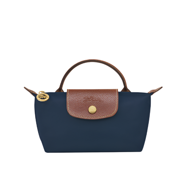 Longchamp Mini Le Pliage Handbag- Strap Included Navy