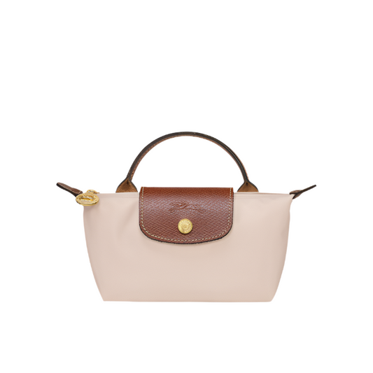 Longchamp Mini Le Pliage Handbag- Strap Included Beige